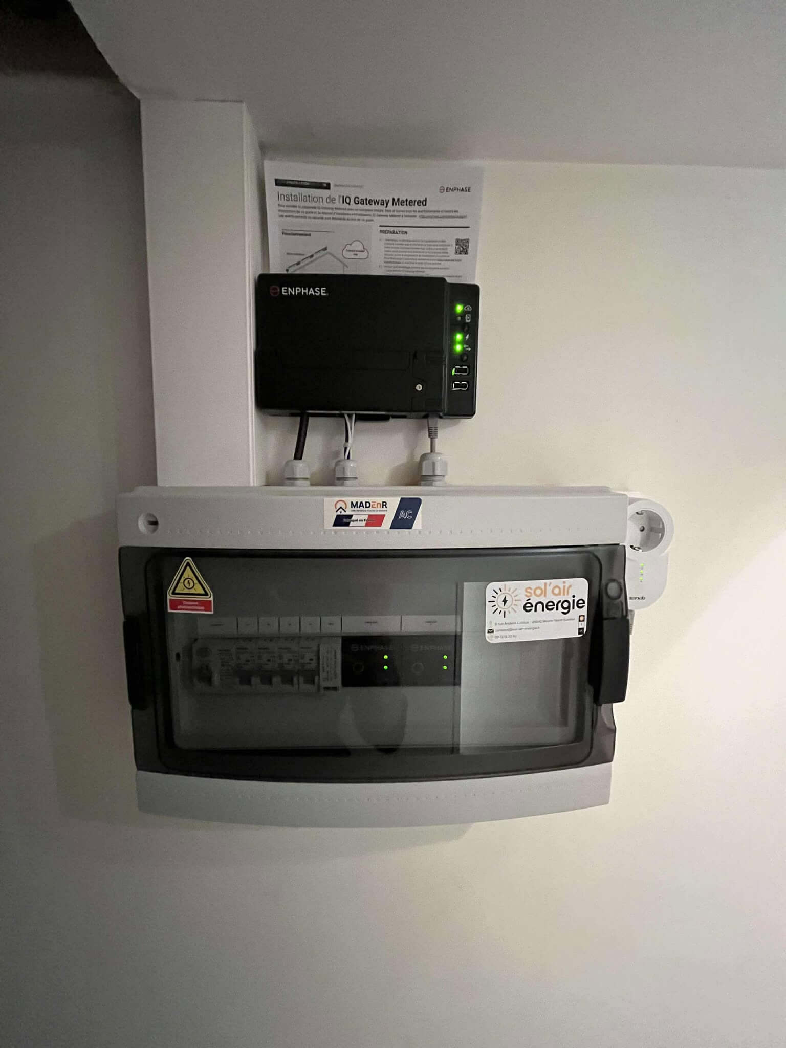 Coffret AC MADenr installé pour du photovoltaïque