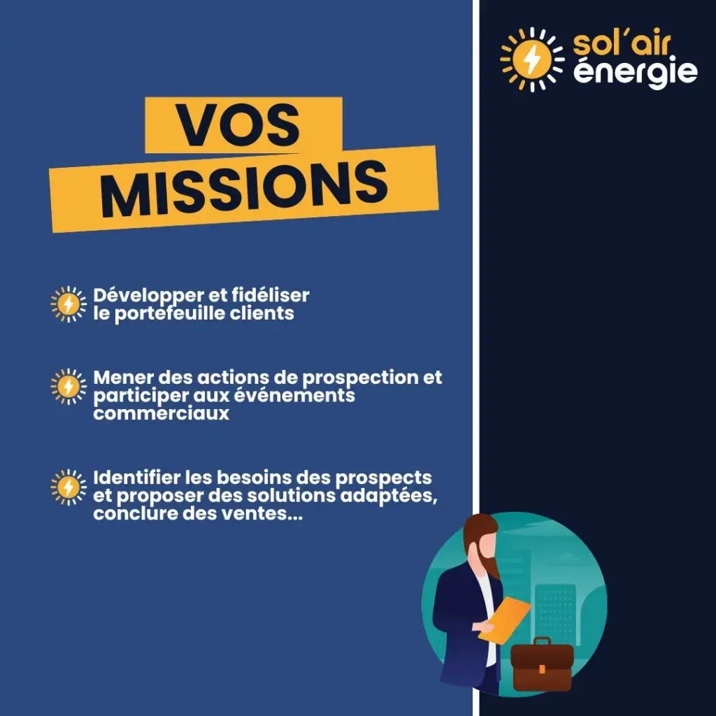 les mission pour la commerciale photovoltaïque