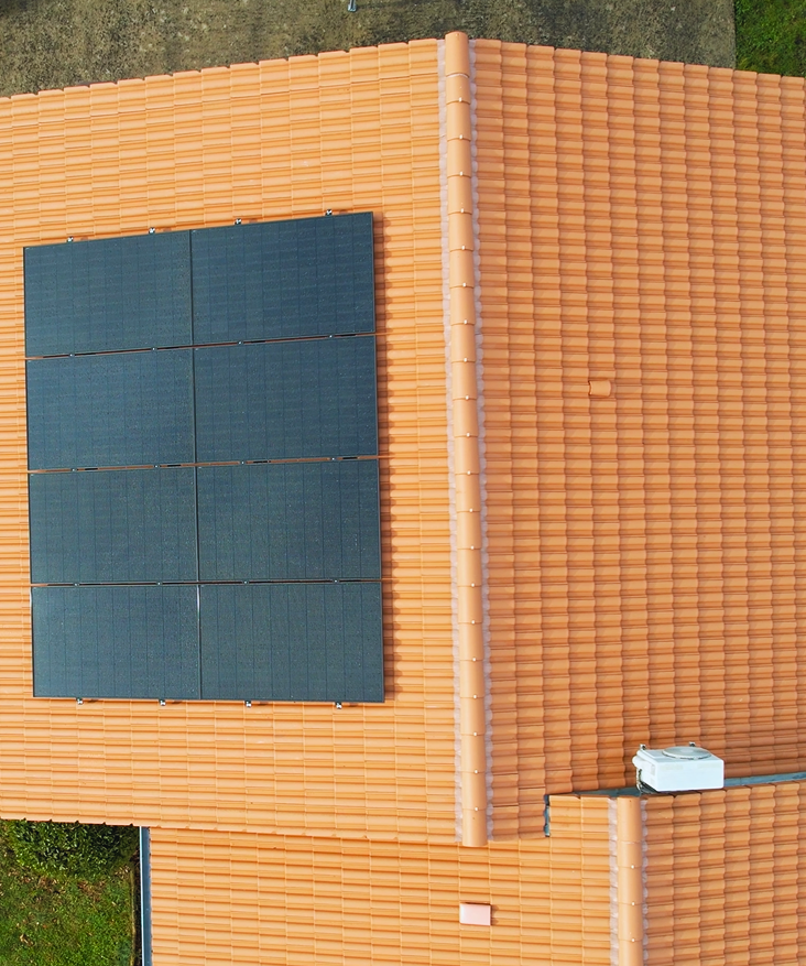 Installation Photovoltaïque 4 kWc vue du ciel