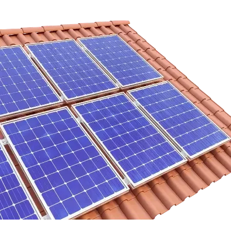 Installation photovoltaïque posée d'un toit tuiles