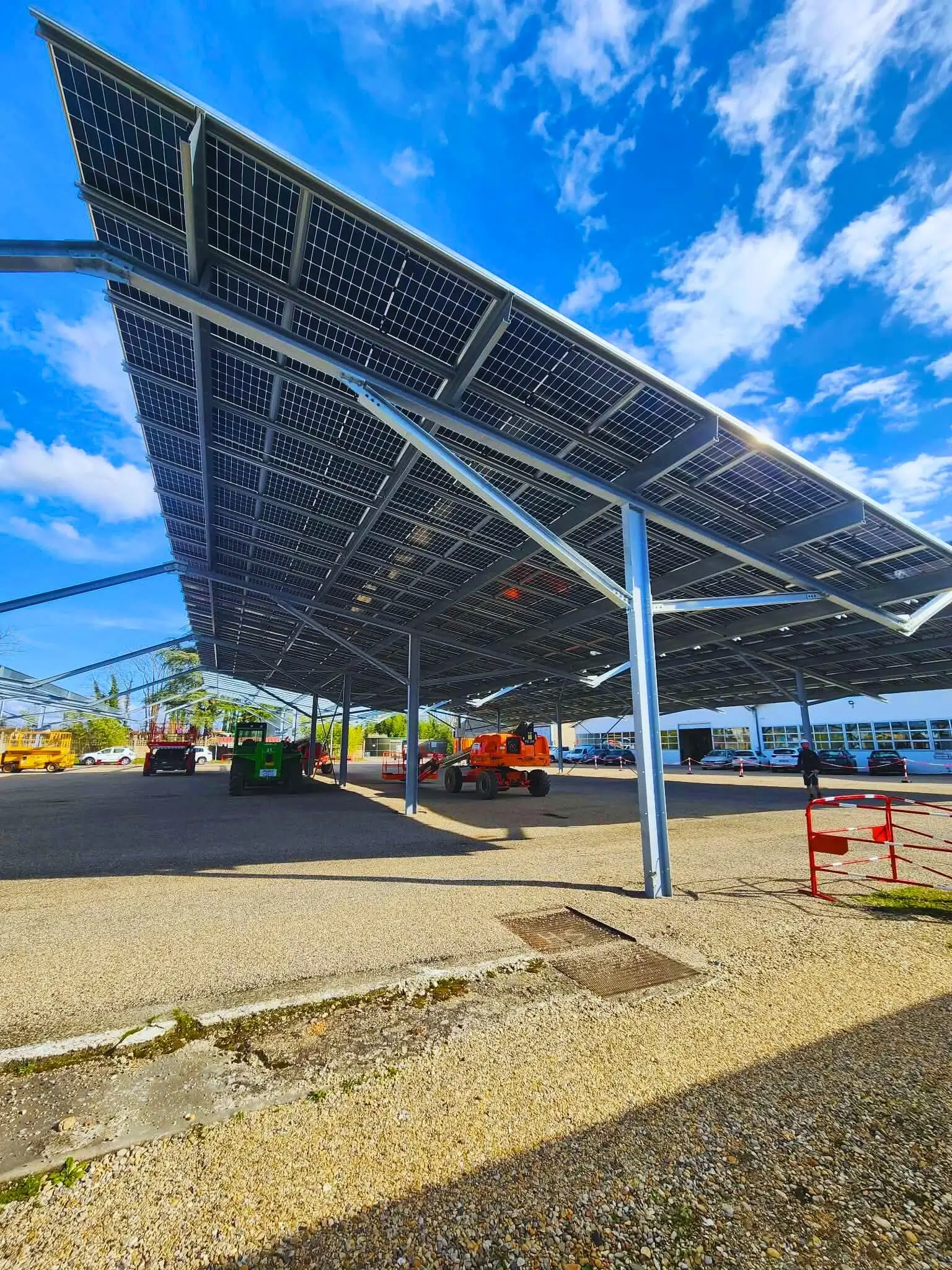 Ombrières vues du dessous