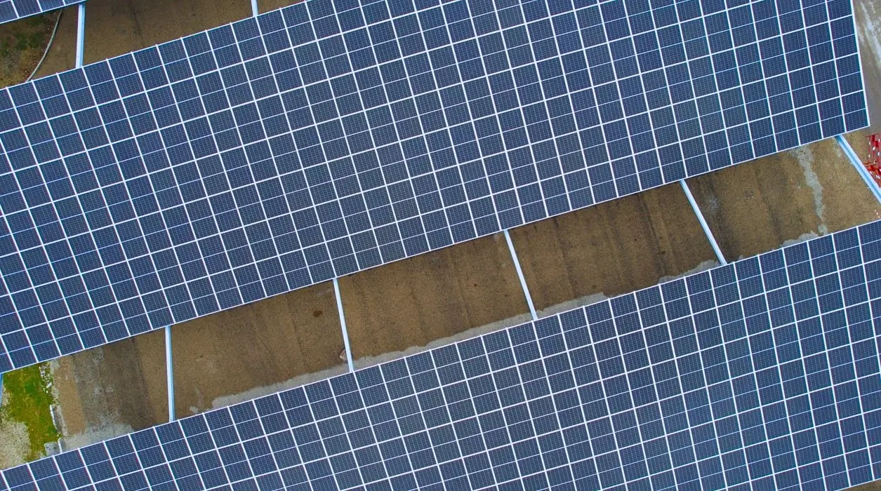 Ombrières parking vues du dessus