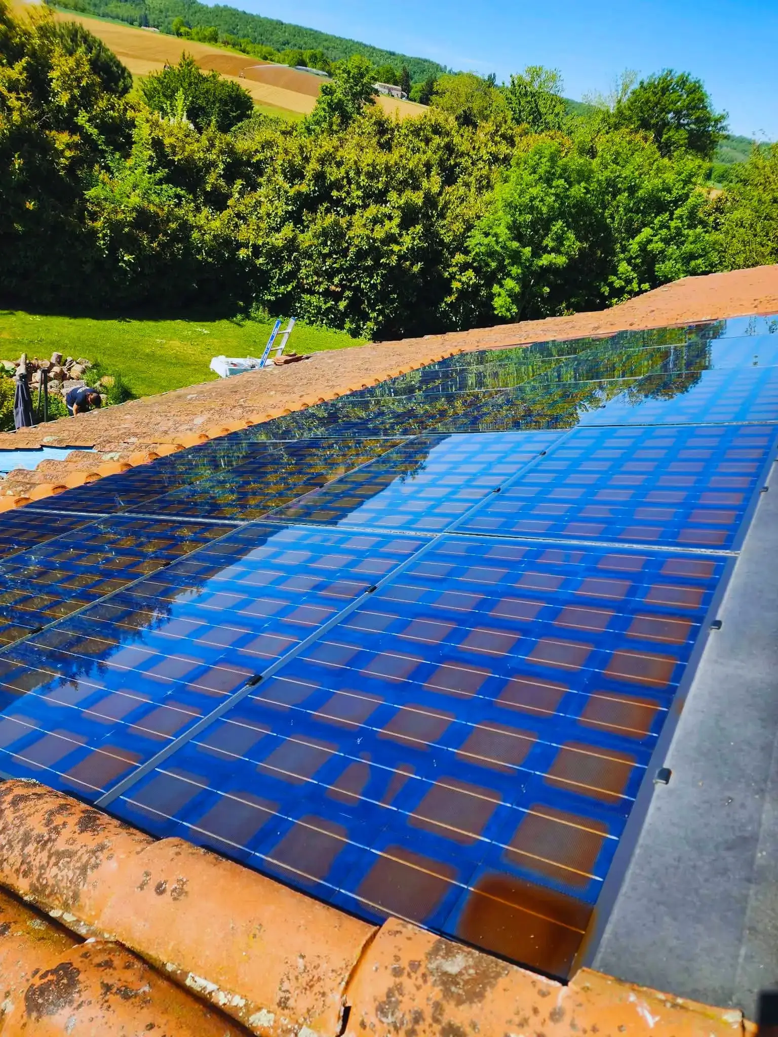 Panneaux photovoltaïques nettoyés