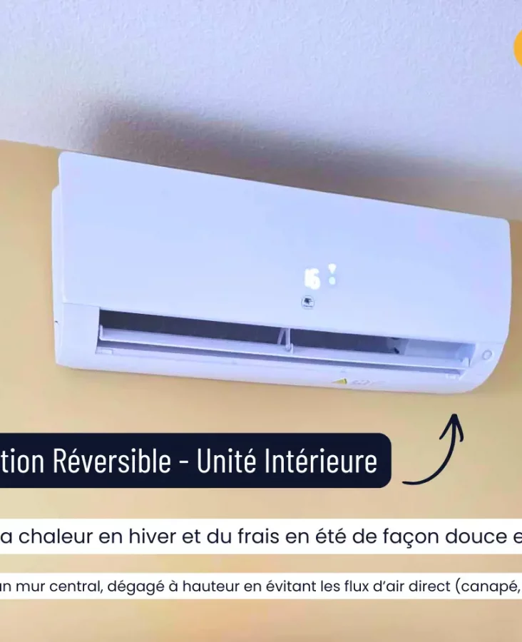 Pose d'une climatisation, unité intérieure