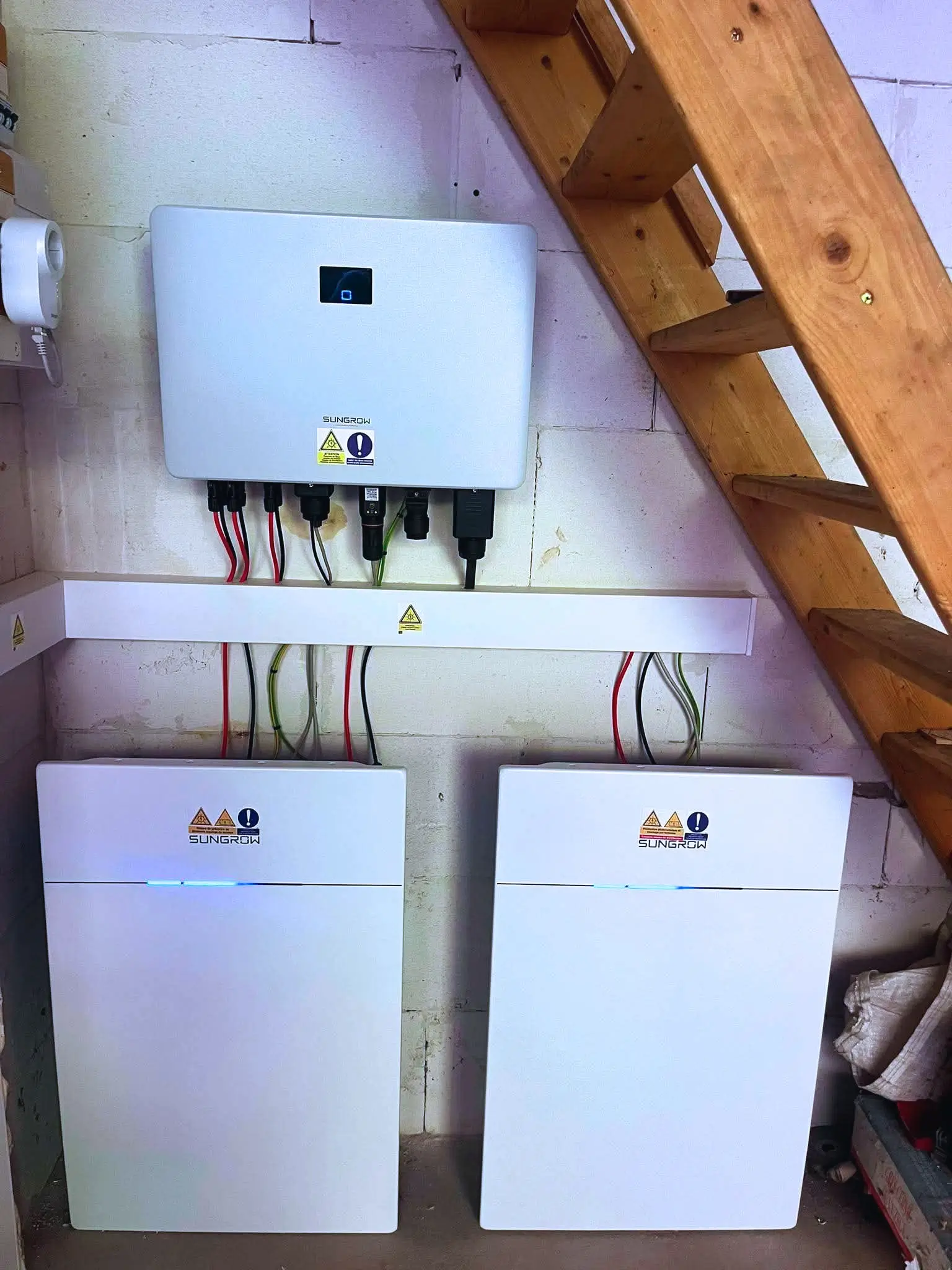 Installation photovoltaïque full sungrow avec un onduleur central.